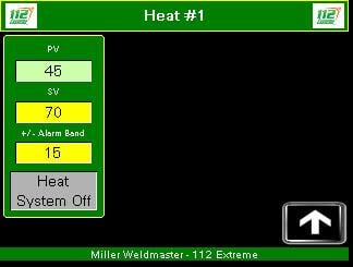 112 Extreme Bildschirm zur Steuerung der Warmluftheizung