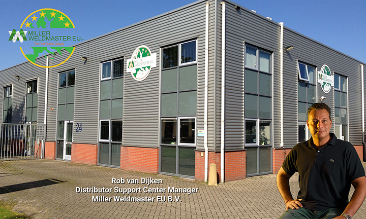 Das EU-Vertriebszentrum von Miller Weldmaster in Nieuw-Vennep, Niederlande